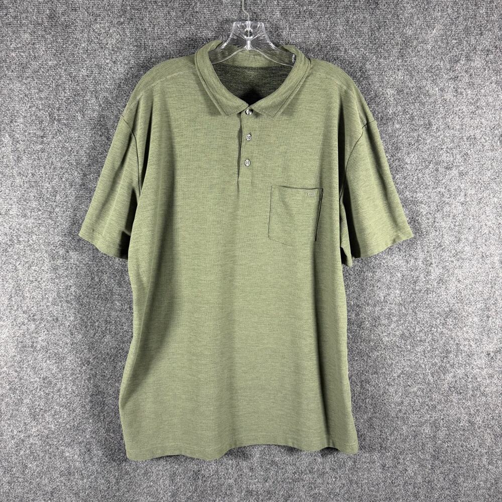 Vuori Ace Polo Shirt Mens 2XL Green Performance Pique Golf Pocket V164